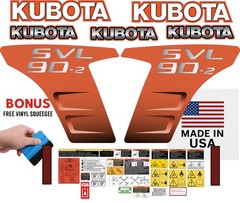 Fits KUBOTA SVL90-2 Decal Kit Skid Steer /Safety decals/ 3M VINYL/ FREE SHIPPING