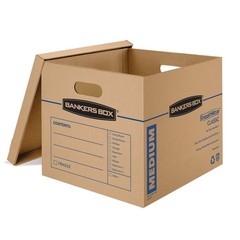 Bankers Box Medium Classic Moving Box 20 Pack, Reinforced Handles, Tape-Free …