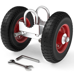 8-Inch Rolling Gate Wheels, Double U-Bolts Heavy Duty Gate Rollers, Sliding Gate