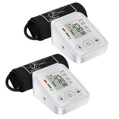 2 Pack Arm Blood Pressure Monitor Digital Portable Machines Voice BP Cuff Meter