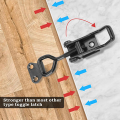 2 PCS Black Toggle Latch Clamp 300Lbs Heavy Duty Adjustable Pull Latch – Quick R
