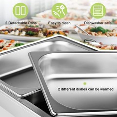Electric Roll Top Chef Chafing Dish Buffet Set 2 Pans Buffet Servers and Warm…
