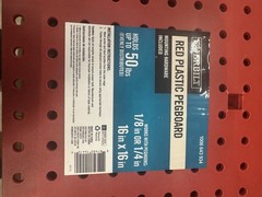 10 (16 In. H X 16 In. W ) Everbilt Plastic Pegboard in Red (50 Lbs.)