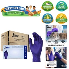 Indigo Nitrile Disposable Gloves – 3 Mil, XL Case of 1000, Latex-Free & Textured