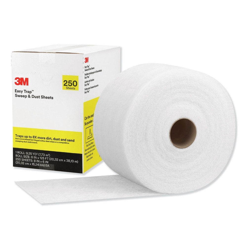 3M Easy Trap Duster White Cloth Disposable Dusting Sheet 55654W 8″ x 125 ft