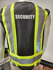 HI-VISIBILITY Black Security Safety Vest with 4 Front Pocket/ SECURITY VEST