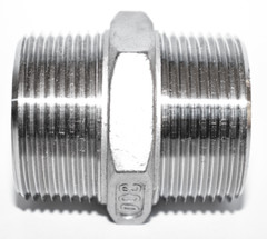 PACK OF 4 – 1″ Stainless Steel Hex Nipple – MNPT Straight Close Nipple #150