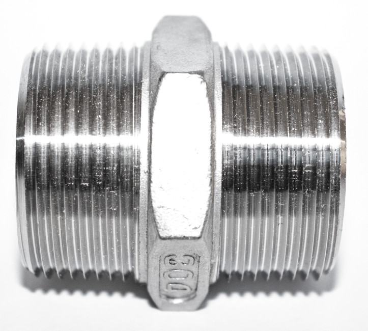 PACK OF 4 – 3/4″ Stainless Steel Hex Nipple – SS MNPT Close Nipple #150 – 0.75″