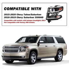 LED DRL Projector Headlight Left Driver for 2015-2020 Chevy Tahoe Suburban