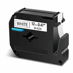 4PK Label Tape M-K231 MK231 M231 Black on White 12MM 1/2″ for Brother PT-65