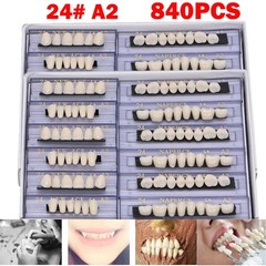 840Pc Dental Acrylic Resin Denture 24# A2 Full Set Teeth Upper Lower Shade Tooth