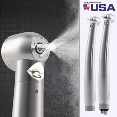 Dental High Speed air Turbine Push Button 4 Holes Handpiece with Led Fiber Optic