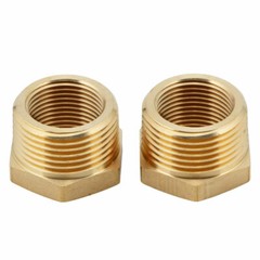 U.S. Solid 2pcs Brass Pipe Fitting Reducer Bushing, MNPT 1″ x FNPT 3/4″