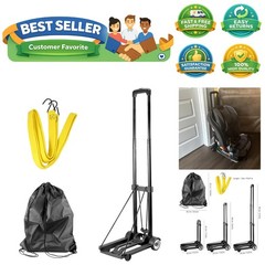 Folding Hand Truck, 55 Lbs 25 KG Heavy Duty Solid Construction Utility Cart w…