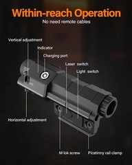 Mlok Picatinny Mounted 940nm IR Illuminator Flashlight Laser Combo Black