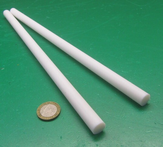 Teflon PTFE Virgin White Rods (1/2) .500″ Diameter x 12″ Long, 2 Pcs, 2 Ft Total