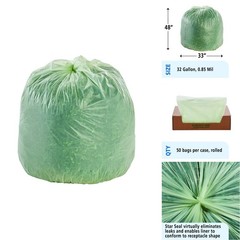Stout By Envision Compostable Trash Bags 32 Gallon 33 X 48 50 Bags Per Case