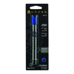 Cross Medium Tip Ball Pen Refill Pack of 2 Compatible with Cross Ball Pen Blue