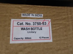 500mL POLYETHYLENE UNITARY WASH BOTTLES 3750 53 BOX OF 12