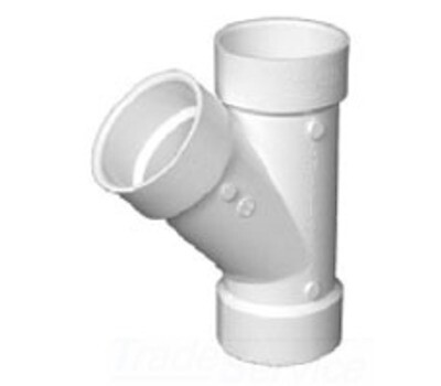 CHARLOTTE PIPE PVC006000800 1-1/2 IN. HUB X HUB X HUB PVC 45-DEGREE WYE