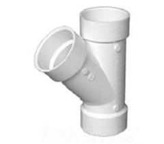 CHARLOTTE PIPE PVC006000800 1-1/2 IN. HUB X HUB X HUB PVC 45-DEGREE WYE