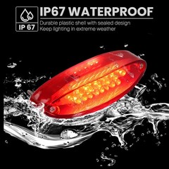 Motorcycle ATV Tail Light Brake License Plate Rear Lights 28 LEDs D Color: Red