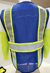 FX Two Tone High Visibility Reflective Blue Safety Vest W/ ID POCKET(Small-2XL)