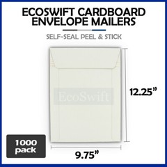 1000 – 9.75 x 12.25 EcoSwift White Photo Ship Flats Cardboard Envelope Mailers
