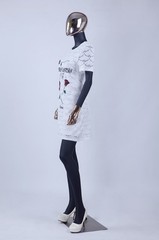 Black spray painted plastic fullbody female w. removable head,hands + metal base