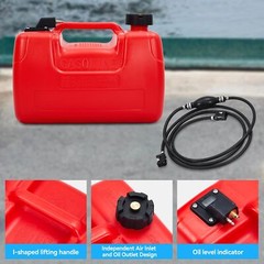 3 Gallon 12L Portable Boat Fuel Tank With Fill Hose For Marine Outboard Motor
