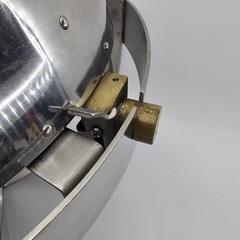 Vintage Chrome Round Roll Top Full Size 20” Chafer Chafing Dish Brass Handle