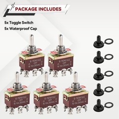 5x Heavy Duty Switch Toggle 15A ON/OFF/ON 250V 20A 125V Metal Bakelite 6Pin DPDT