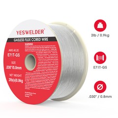 Gasless Flux Core Mig Wire, Mild Steel E71TGS .030 0.8mm, 2-Pound Spool, 3-Packs