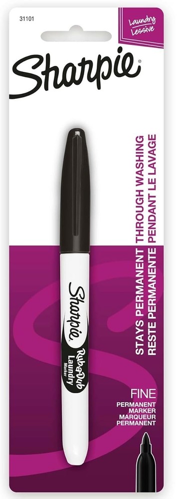 Sharpie Rub-A-Dub Permanent Laundry Marker Fine Black – Pack of 1