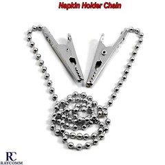 Dental Bib Clips Napkin Holder Flexible Stainless Ball Chain With Metal Balls