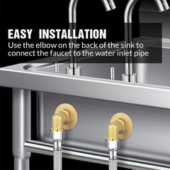 Worldwhere Wall Mount Commercial Faucet Installation 0.5 inches, Brass