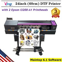 24in Direct to Film Printer & 2 Epson I3200-A1 Printheads Maintop 6.1 Software