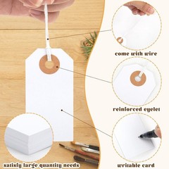 150PCS Blank Shipping Tag, 2 3/4 x 1 3/8 inches Manila Label Tags with String