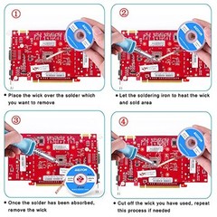 AUSTOR Desoldering Sucker and 6 Pcs Solder Braid Wick (2.0mm/2.5mm/3.0mm Width,