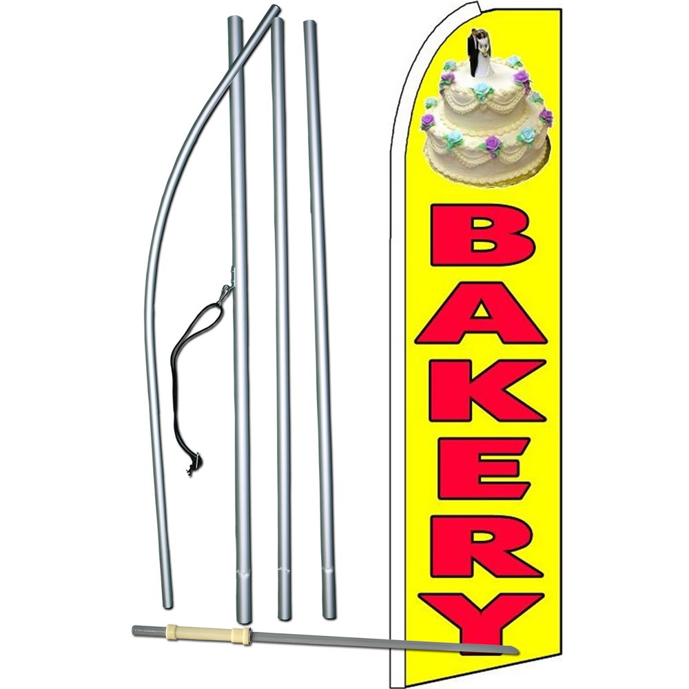 Bakery Flag with Flag Pole and Spike