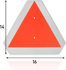 Slow Moving Vehicle Sign Dark Glow Safety Triangle Sign Aluminum Golf Carts UTV