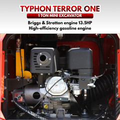 Mini Excavator TYPHON TERROR ONE STORM 1 Ton 13.5 hp B&S engine 13 Attachments