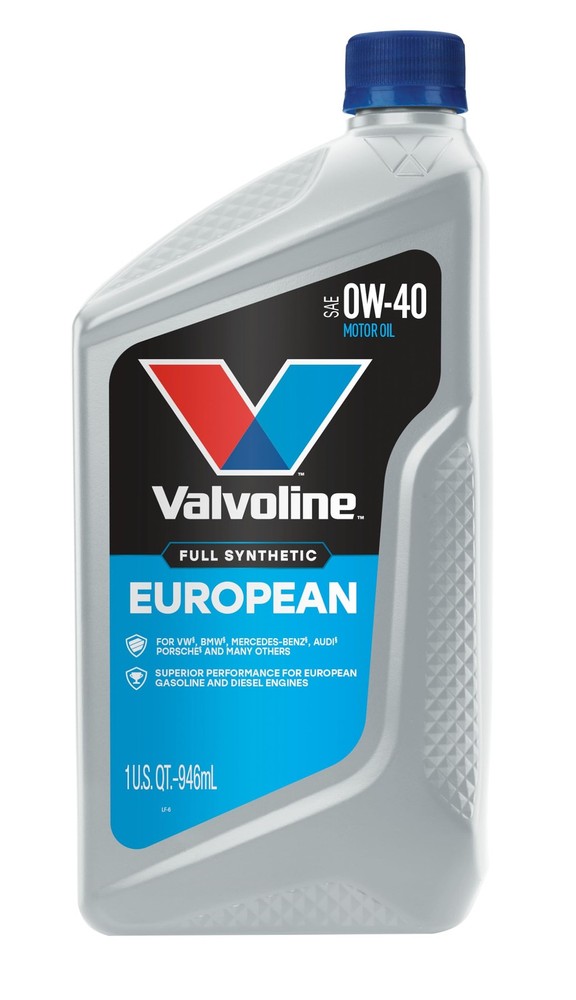 Valvoline European Vehicle Full Synthetic SAE 0W-40 Motor Oil 1 QT 1 QT, Gold