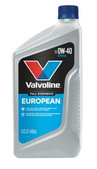 Valvoline European Vehicle Full Synthetic SAE 0W-40 Motor Oil 1 QT 1 QT, Gold