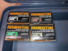 Remington Power Hammer, Actuated Fastening Tool 476, Loads, Fasteners, Tool Box