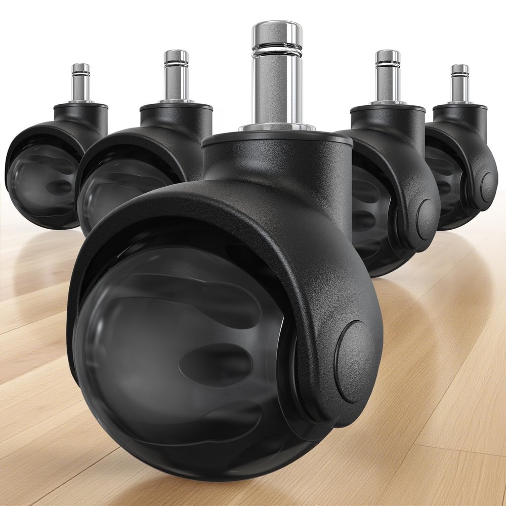 HOLKIE Office Chair Wheels Replacement 11x22mm Universal Fit 2 Inch Black