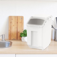VEVOR 2x15L Ingredient Storage Bin Dog Pet Food Storage Container On Wheel w/Cup