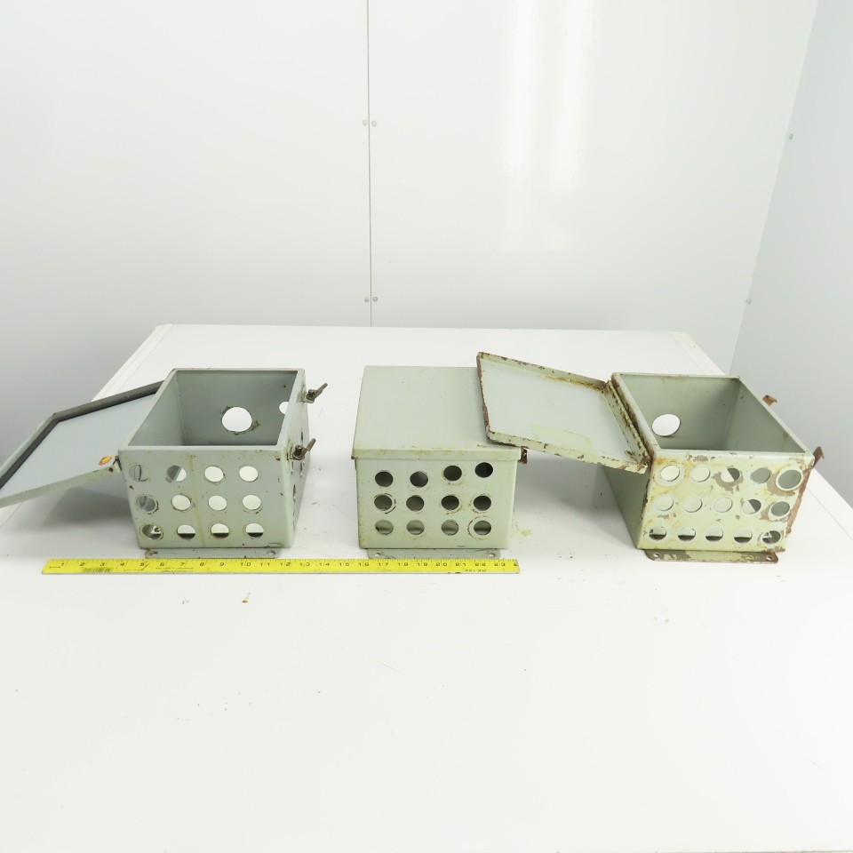 Hoffman 10″ x 8″ x 6″ Electrical Enclosure W/Back Plate Hinged Door Lot Of 3