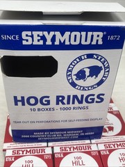 (1000) Seymour Hill Pattern H1 Copper Coated Hog Pig Shoat Rings 10 Boxes Of 100