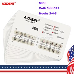 20 Packs AZDENT Dental Orthodontics Brackets Braces MINI Roth Slot.022 Hooks 345